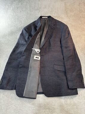 Joseph Abboud Men's 100% Linen Blazer Jacket Sport Coat Size 44L Gray Suit Coat
